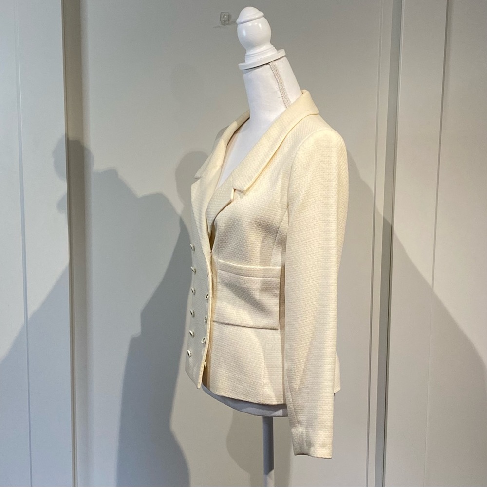 Katherine Pradeau Paris Cream Women's Tailored Blazer Jacket